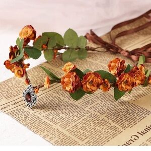 Elfin/Fairy Floral Hair Garland, Amber, NIB